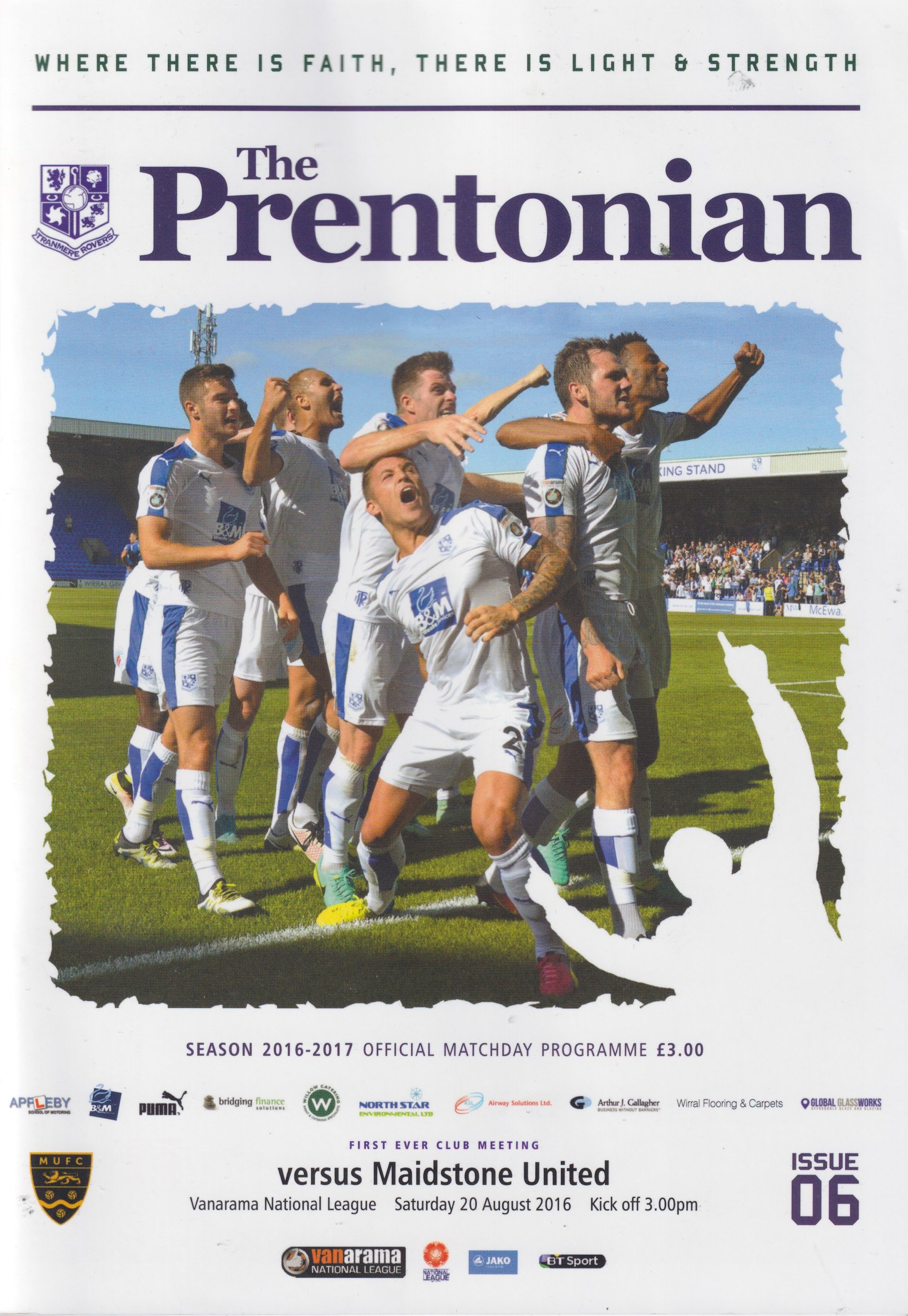 Tranmere Rovers v Maidstone United match programme